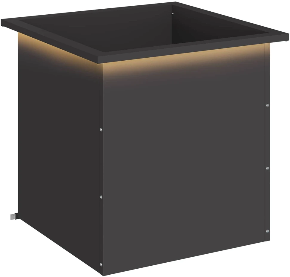Sodo vazonas su LED Juoda 50 x 50 x 48 cm Plienas