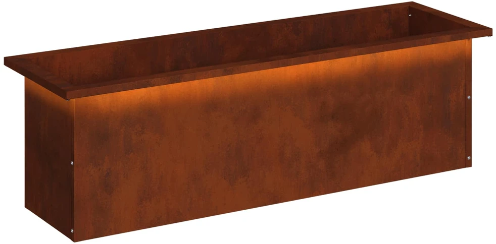 Sodo vazonas su LED Rūdijanti 30 x 100 x 30 cm