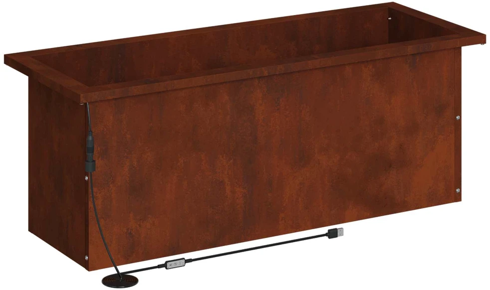 Sodo vazonas su LED Rūdijanti 30 x 80 x 30 cm