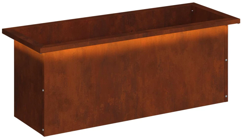 Sodo vazonas su LED Rūdijanti 30 x 80 x 30 cm