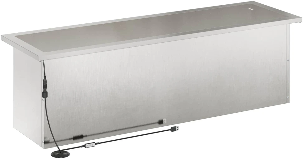 Sodo vazonas su LED Sidabrinė 30 x 100 x 30 cm