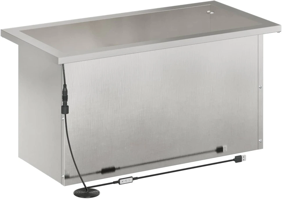 Sodo vazonas su LED Sidabrinė 30 x 60 x 30 cm