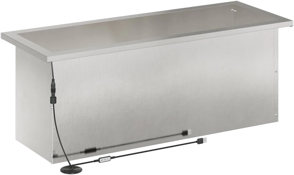 Sodo vazonas su LED Sidabrinė 30 x 80 x 30 cm