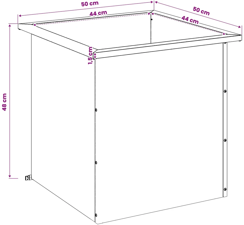 Sodo vazonas su LED Sidabrinė 50 x 50 x 48 cm