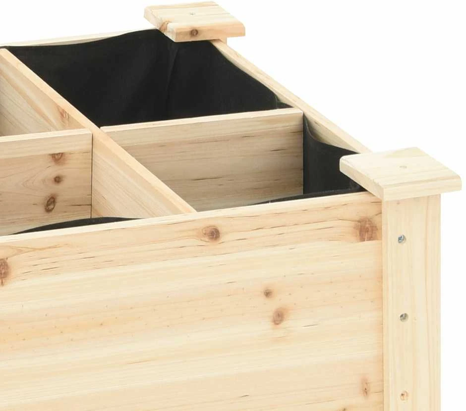 Sodo vazonas Smėlio 203,5 x 53 x 76,5 cm Kietasis pušinis medis