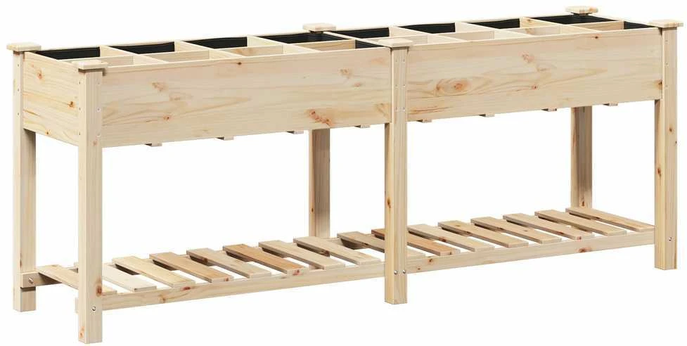 Sodo vazonas Smėlio 203,5 x 53 x 76,5 cm Kietasis pušinis medis