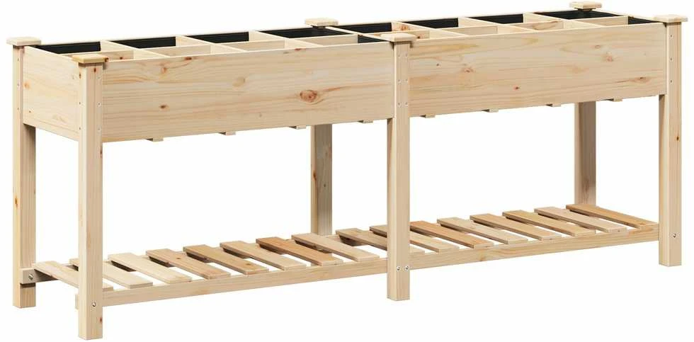 Sodo vazonas Smėlio 203,5 x 53 x 76,5 cm Kietasis pušinis medis