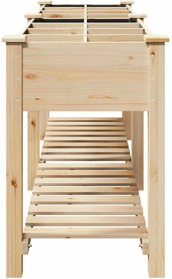 Sodo vazonas Smėlio 203,5 x 53 x 76,5 cm Kietasis pušinis medis