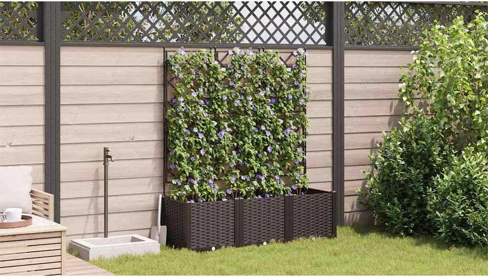 Sodo vazonas 3 vnt. Ruda 120 x 40 x 143 cm PP