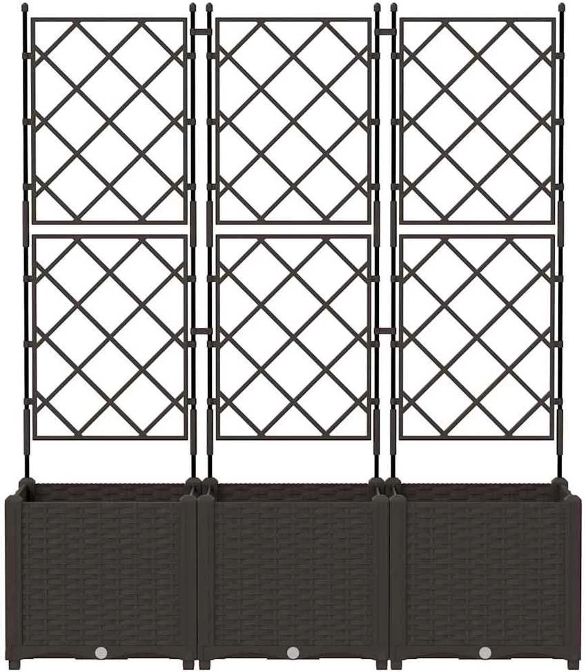 Sodo vazonas 3 vnt. Ruda 120 x 40 x 143 cm PP