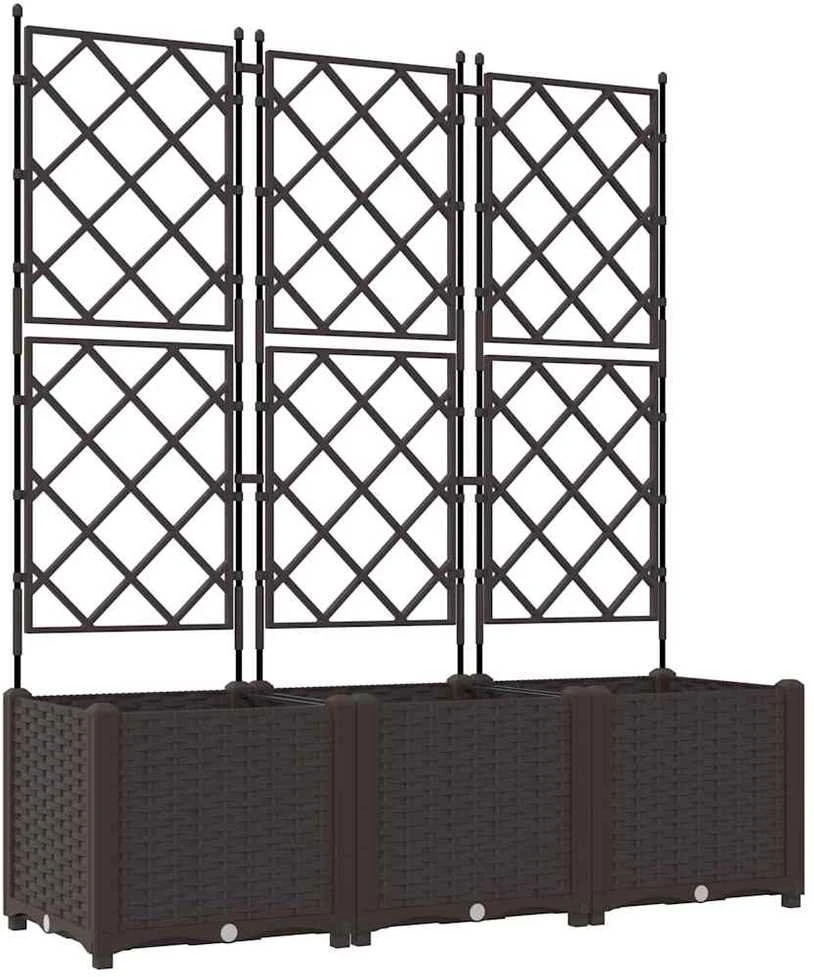 Sodo vazonas 3 vnt. Ruda 120 x 40 x 143 cm PP