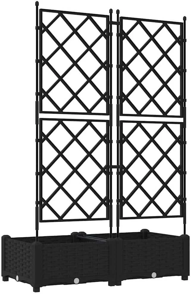 Sodo vazonas 2 vnt. Juoda 80 x 40 x 125,5 cm PP