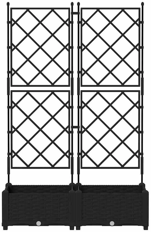 Sodo vazonas 2 vnt. Juoda 80 x 40 x 125,5 cm PP
