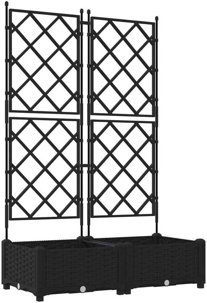 Sodo vazonas 2 vnt. Juoda 80 x 40 x 125,5 cm PP