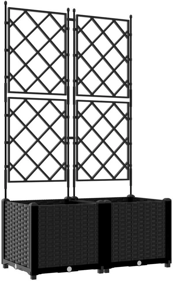 Sodo vazonas 2 vnt. Juoda 80 x 40 x 143 cm PP
