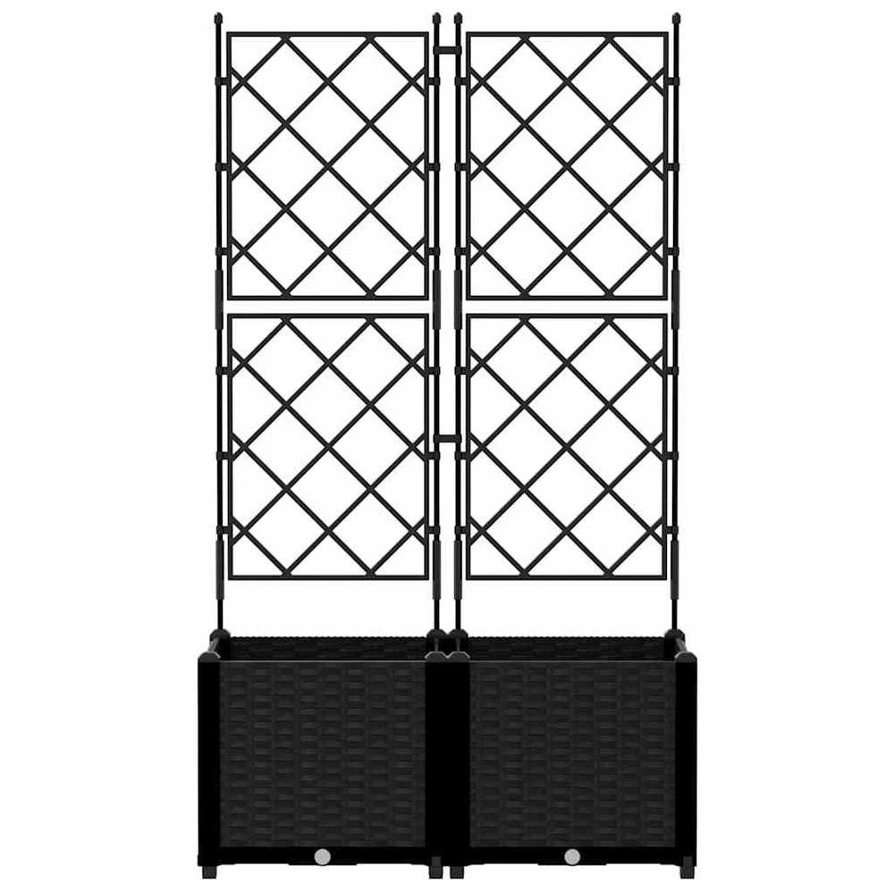 Sodo vazonas 2 vnt. Juoda 80 x 40 x 143 cm PP