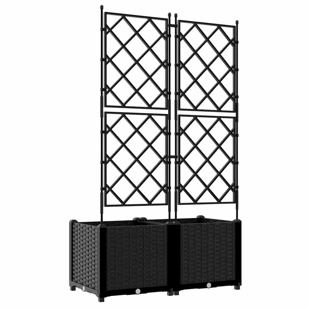 Sodo vazonas 2 vnt. Juoda 80 x 40 x 143 cm PP