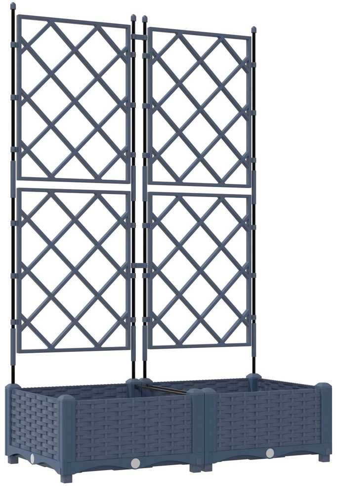 Sodo vazonas 2 vnt. Pilka 80 x 40 x 125,5 cm PP