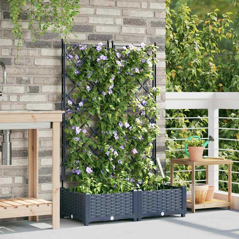 Sodo vazonas 2 vnt. Pilka 80 x 40 x 125,5 cm PP