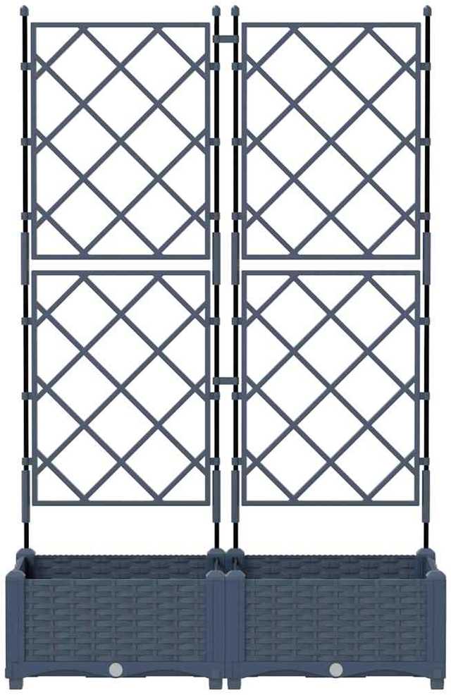 Sodo vazonas 2 vnt. Pilka 80 x 40 x 125,5 cm PP