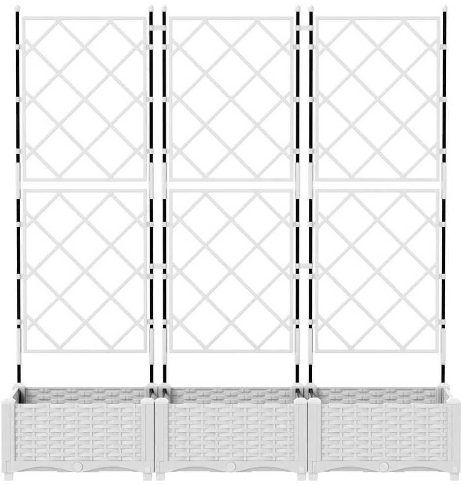 Sodo vazonas 3 vnt. Balta 120 x 40 x 125,5 cm PP
