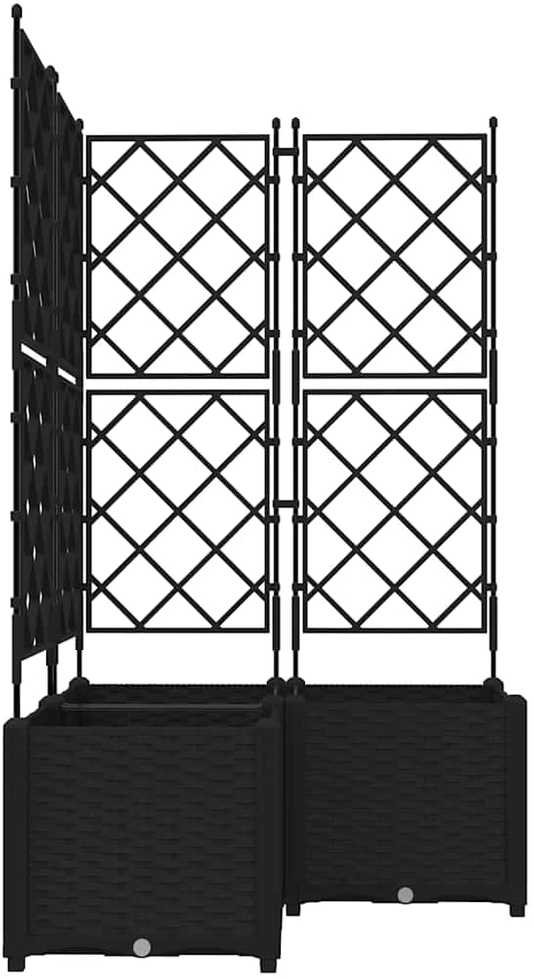 Sodo vazonas 3 vnt. Juoda 80 x 80 x 143 cm PP