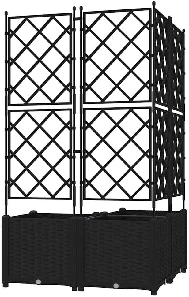 Sodo vazonas 3 vnt. Juoda 80 x 80 x 143 cm PP