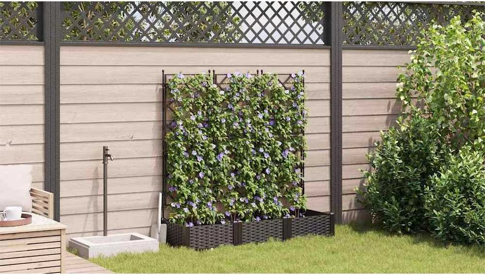Sodo vazonas 3 vnt. Ruda 120 x 40 x 125,5 cm PP
