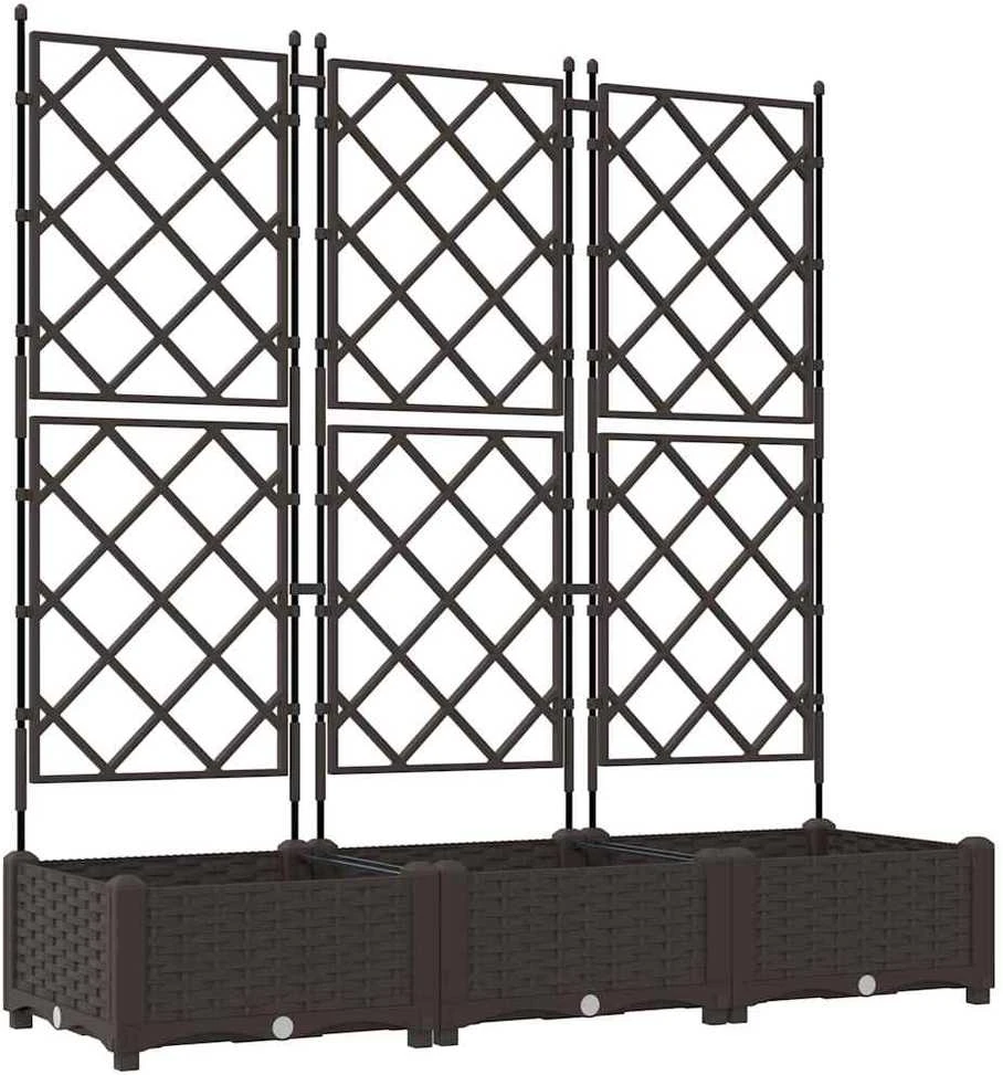 Sodo vazonas 3 vnt. Ruda 120 x 40 x 125,5 cm PP