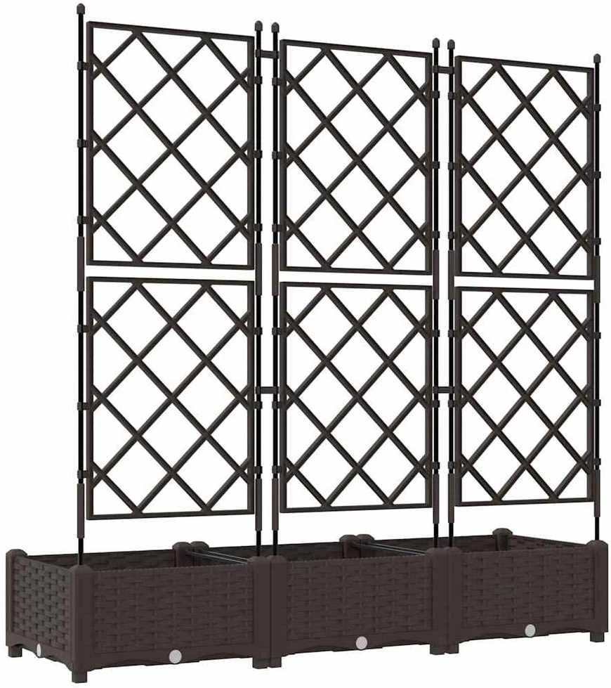 Sodo vazonas 3 vnt. Ruda 120 x 40 x 125,5 cm PP