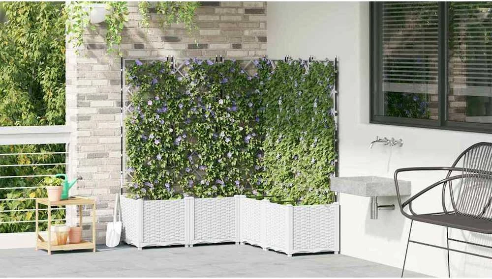 Sodo vazonas 5 vnt. Balta 120 x 120 x 143 cm PP