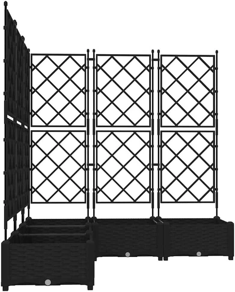 Sodo vazonas 5 vnt. Juoda 120 x 120 x 125,5 cm PP