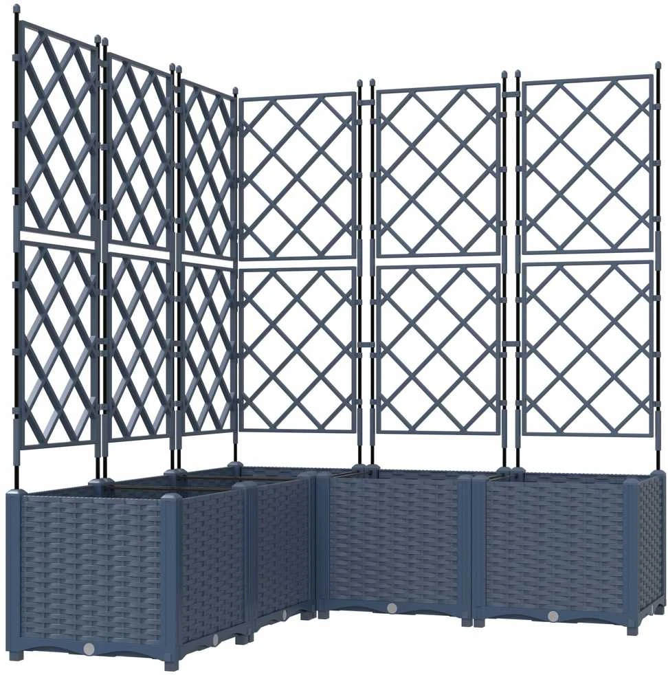 Sodo vazonas 5 vnt. Pilka 120 x 120 x 143 cm PP