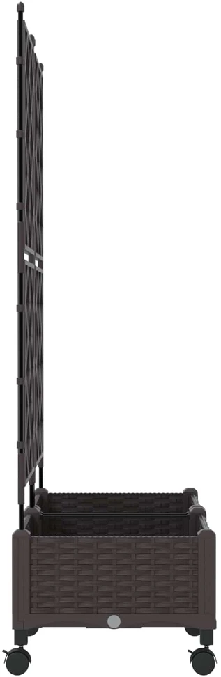 Sodo vazonas su treliu ir ratais 2 vnt. Ruda 80 x 40 x 131,5 cm