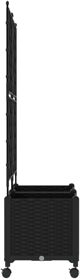 Sodo vazonas su treliu ir ratais 2 vnt. Juoda 80 x 40 x 149 cm