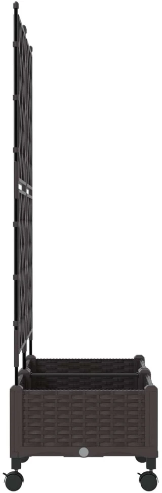 Sodo vazonas su treliu ir ratais 2 vnt. Ruda 80 x 40 x 131,5 cm