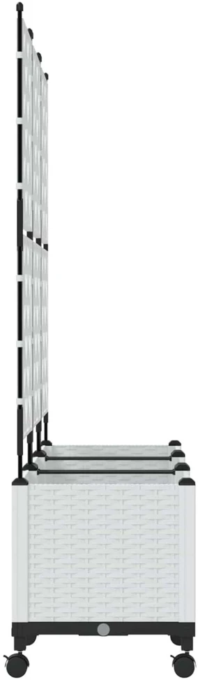 Sodo vazonas su treliu ir ratais 3 vnt. Balta 120 x 40 x 149 cm