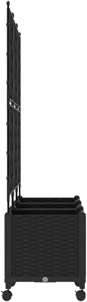 Sodo vazonas su treliu ir ratais 3 vnt. Juoda 120 x 40 x 149 cm