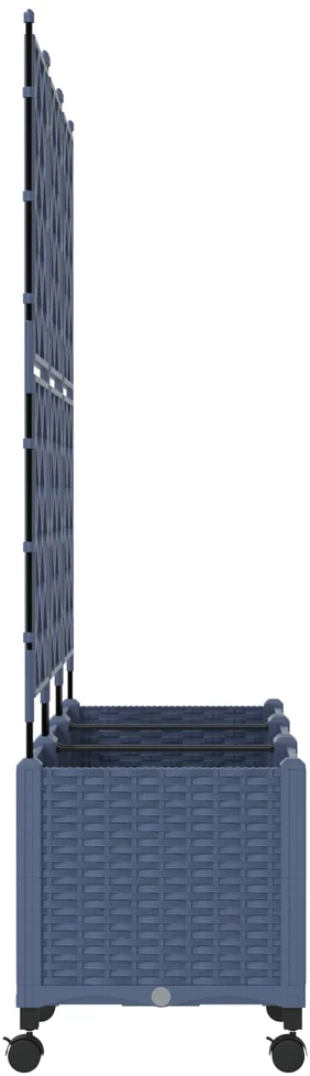 Sodo vazonas su treliu ir ratais 3 vnt. Pilka 120 x 40 x 149 cm