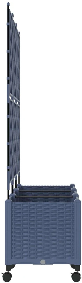 Sodo vazonas su treliu ir ratais 3 vnt. Pilka 120 x 40 x 149 cm