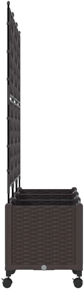 Sodo vazonas su treliu ir ratais 3 vnt. Ruda 120 x 40 x 149 cm
