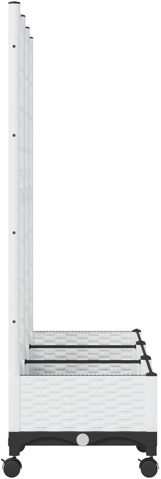 Sodo vazonas su treliu ir ratais Balta 120 x 40 x 131,5 cm PP