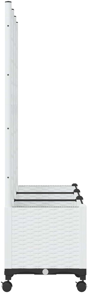 Sodo vazonas su treliu ir ratais Balta 120 x 40 x 146 cm PP