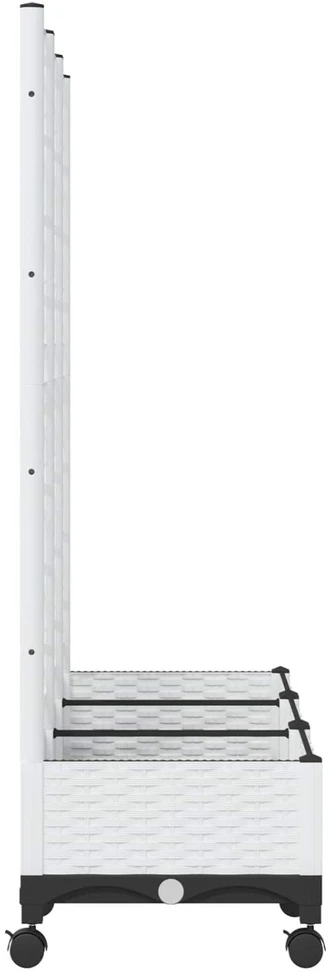 Sodo vazonas su treliu ir ratais Balta 120 x 40 x 131,5 cm PP