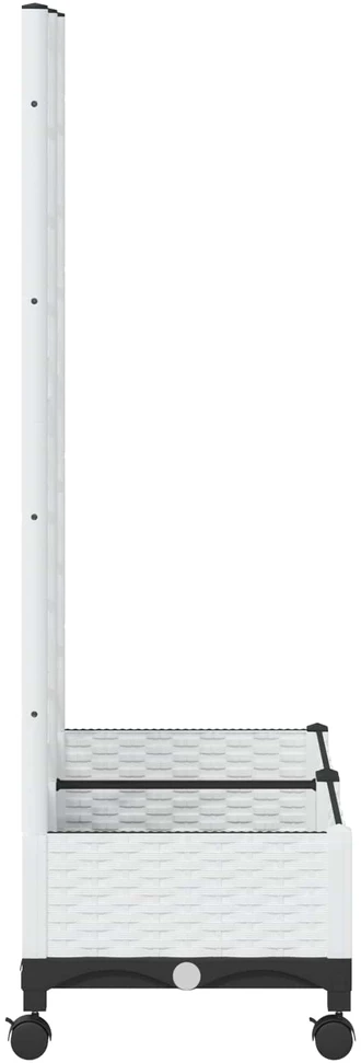 Sodo vazonas su treliu ir ratais Balta 80 x 40 x 131,5 cm PP