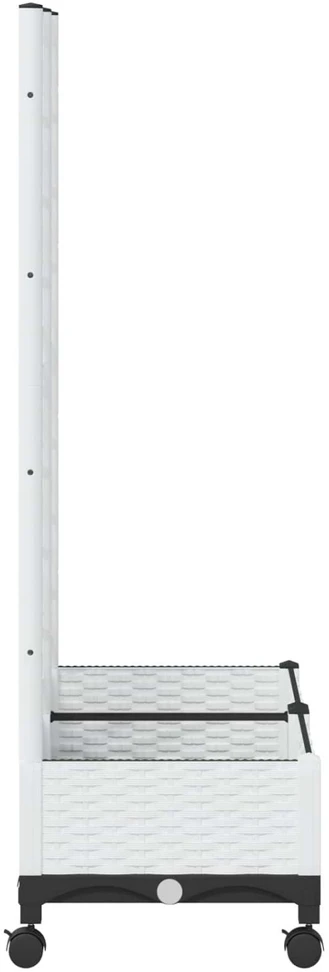 Sodo vazonas su treliu ir ratais Balta 80 x 40 x 131,5 cm PP