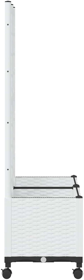 Sodo vazonas su treliu ir ratais Balta 80 x 40 x 146 cm PP