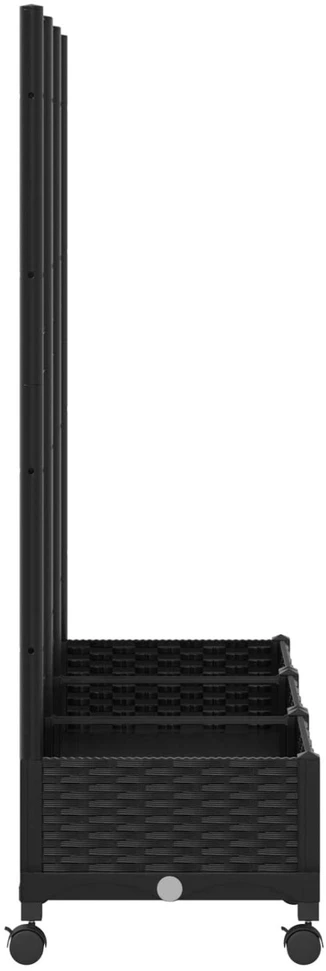 Sodo vazonas su treliu ir ratais Juoda 120 x 40 x 131,5 cm PP