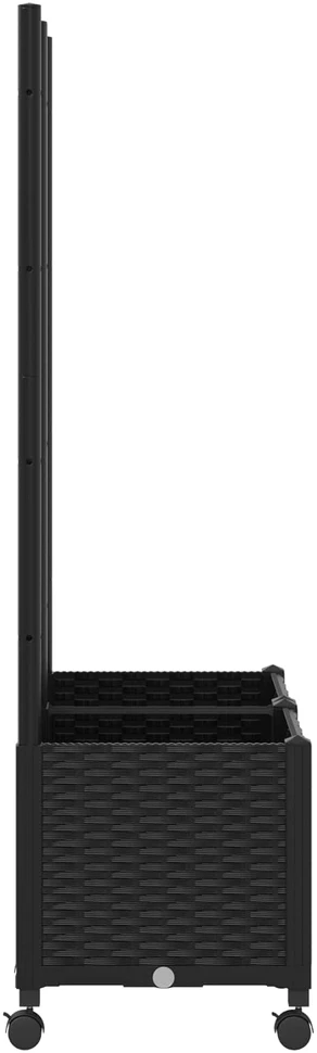 Sodo vazonas su treliu ir ratais Juoda 80 x 40 x 146 cm PP