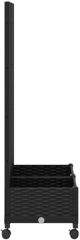 Sodo vazonas su treliu ir ratais Juoda 80 x 40 x 131,5 cm PP